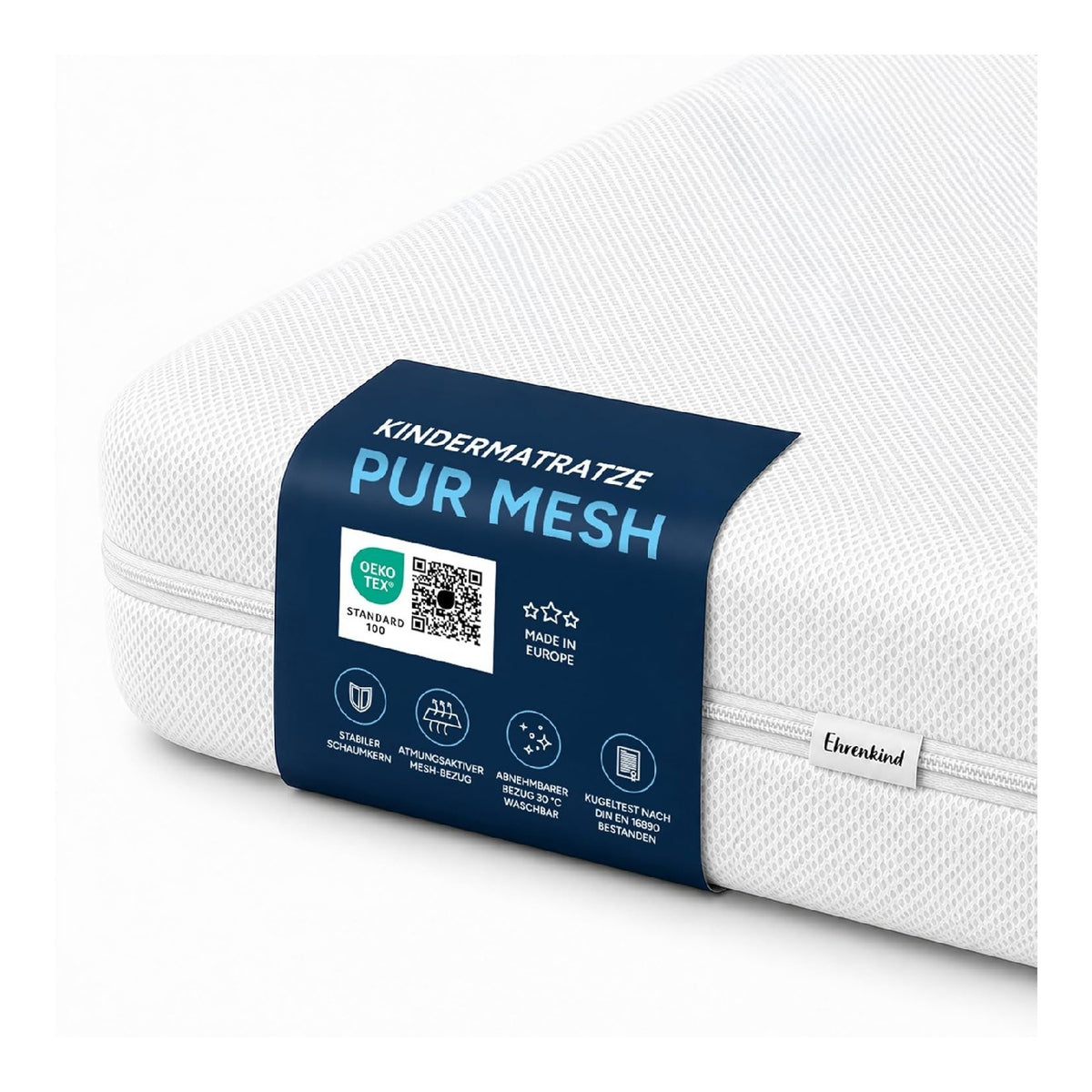 Ehrenkind Kindermatratze PUR MESH Baby Matratze 90x180 Standard 100 by Oeko-TEX Babymatratze 90x180 aus hochwertigem Schaum und Hygienebezug