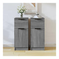 Sideboard 2er Set Grau Sonoma 30x30x70 cm Holzwerkstoff Stauraum Kommode Anrichte Buffet Schrank fur Wohnzimmer Esszimmer Flur Schlafzimmer Kuche Buro