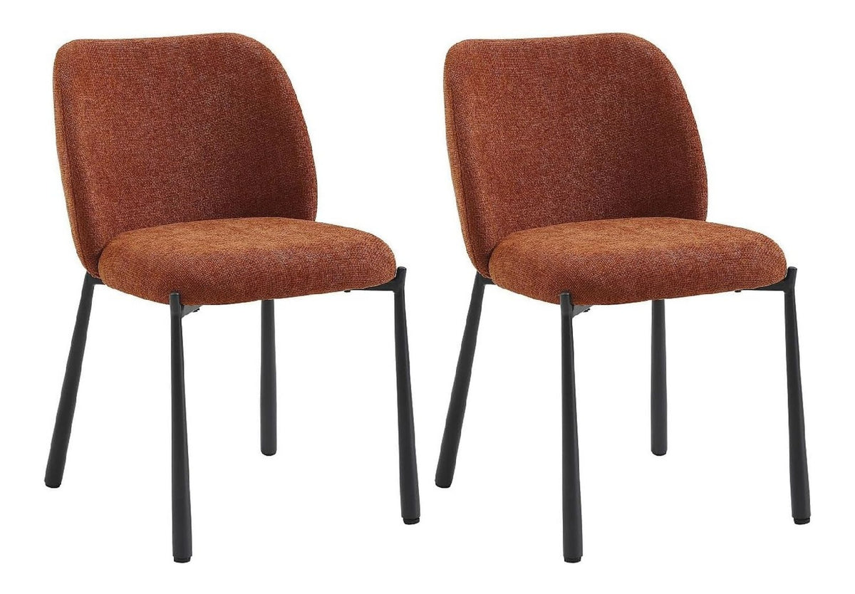 Stuhl 2er-Set Jizak - Stoff Terracotta
