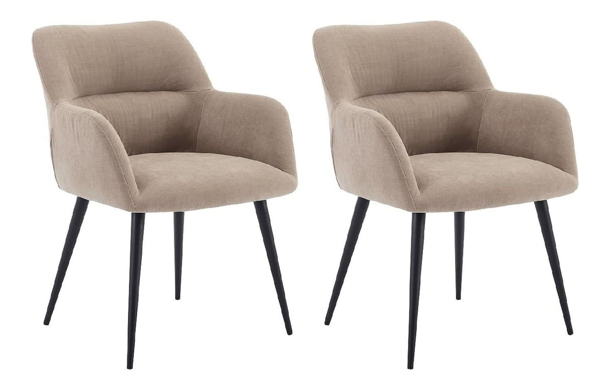 Stuhl 2er-Set Heka - Polyester - beige