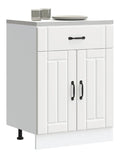 Schubladenschrank mit Tur Kuchenzeile Sideboard Geraumiger Kuchenschrank Kuchenmobel Aufbewahrungsschrank Wei 60x46x81,5 cm Holzwerkstoff