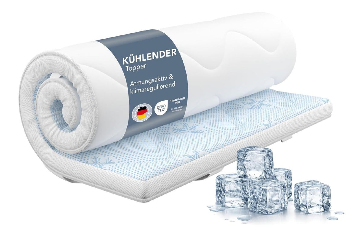 XDREAM Matratzentopper mit Kuhleffekt atmungsaktiv mit Kaltschaumkern fur Matratzen bis 30cm Matratzentopper gegen Schwitzen waschbar 40 Grad Allergiker geeignet 6 cm hoch 140 x 200 cm