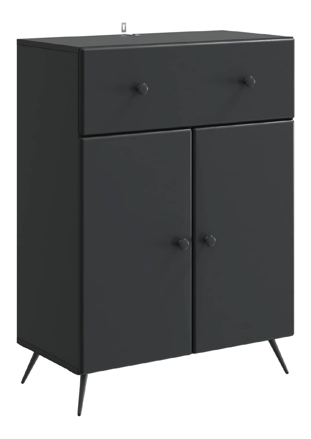 Sideboard mit Schublade, Schwarz, 66 x 34,5 x 90 cm, Beistellmobel aus Holz, mit verstellbaren Einlegeboden, fur Wohnzimmer oder Esszimmer