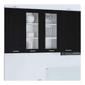Hangeschrank 2 Stuck Schwarz Eichen-Optik Holzwerkstoff Viel Stauraum Modernes Design Fur Kuche, Esszimmer, Vorratsschrank, Sideboard, Unterschrank, Kommode, Buffet, Aufbewahrung