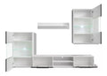 Modernes Wohnzimmermobel-Set, 5-teilig, mit LED-Beleuchtung, Schwarz
