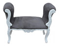 Barock Schemel Hocker Grau/Wei - Sitzbank - Antik Stil