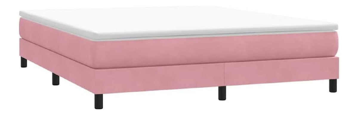 Boxspringbett ohne Matratze Rosa 180x210 cm Samtstoff, Robustes Bettgestell mit Lattenrost, Stabile Holzbeine, Komfortable Schlafzimmer-Mobel fur Erwachsene