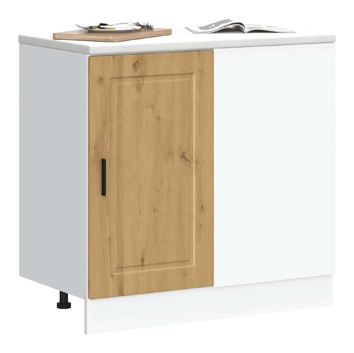 Kuchenunterschrank Porto in Artisan-Eiche, 86 x 46 x 81,5 cm, Holzwerkstoff mit verstellbaren Fu en, 70 kg Traglast, fur Backofen & Kuchengerate - inkl. Montagematerial
