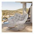 Grand Patio Schaukelstuhl Garten Schwingsessel schaukelsessel Wohnzimmer Relaxstuhl mit gepolsterter, bis 150 kg belastbar fur Garten, Schlafzimmer, Wohnzimmer, Ecke, Veranda, Cremewei
