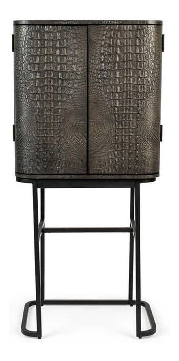 Luxurioser Barschrank in Rattanverpackung mit Messingstander, moderner Cocktail-Aufbewahrungsschrank mit Weinglashaltern, Designer-Hausbar-Mobel fur Wohnzimmer