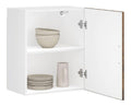 Kuchen-Hangeschrank Porto Rauchereiche Holzwerkstoff Hochwertiger Wandmontageschrank mit viel Stauraum fur Geschirr, Topfe und Kuchengerate, Robustes Design, pflegeleicht