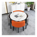 5-teiliges Esstisch-Set mit 4 Stuhlen, quadratisch & rund, Kuchenmobel fur Wohnzimmer, Buro, Schlafzimmer, stilvolles und platzsparendes Design, 70 cm breit