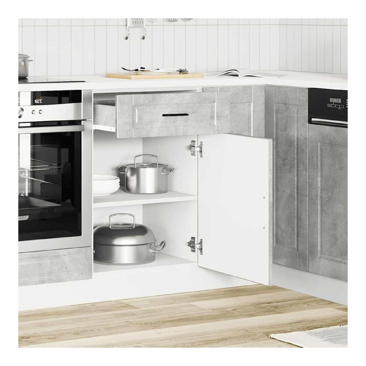 Unterschrank Kuchenmobel Holzwerkstoff Betongrau 50x46x81,5 cm Porto Model853961