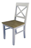 Landhausstil Esszimmerstuhl Wei /Naturfarben 45 x 52 x H. 95 cm - Esszimmermobel im Landhausstil
