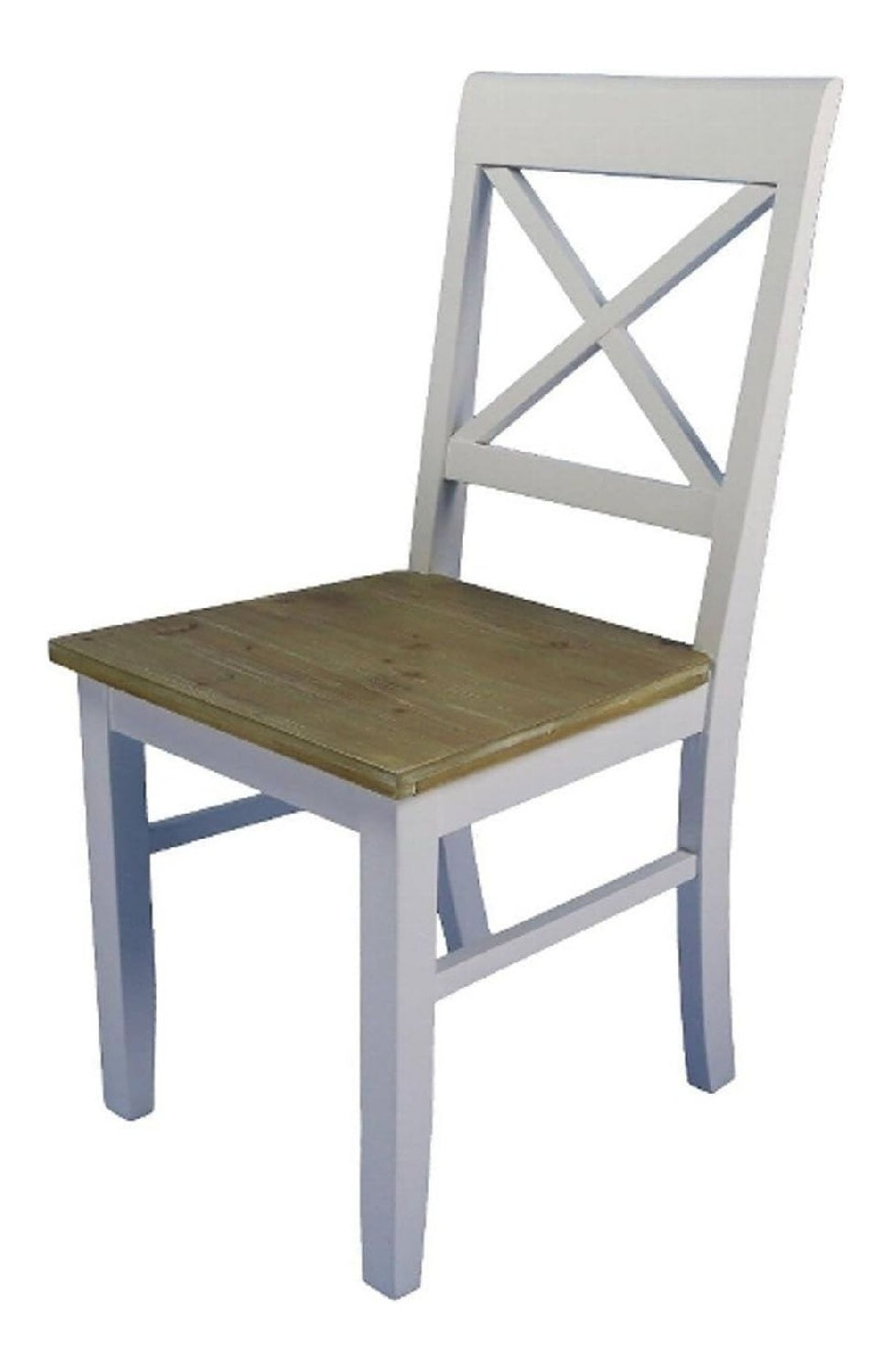 Landhausstil Esszimmerstuhl Wei /Naturfarben 45 x 52 x H. 95 cm - Esszimmermobel im Landhausstil