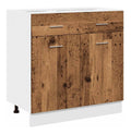 Unterschrank Altholz-Optik 80x46x81,5 cm Holzwerkstoff mit Schublade, Feuchtigkeitsbestandig