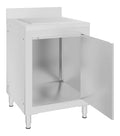 Gastro-Kuchenschrank mit Abtropfflache Aufkantung Arbeitsschrank Edelstahlschrank Gastroschrank Edelstahl 60 x 60 x (95-96) cm Silbern