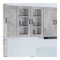 Kuchenschrank 2 Stuck Beton Grau, 40x31x80 cm Holzwerkstoff, Langlebiger Kuchen-Wandschrank mit 6 Regalen, Moderne Kuchenmobel fur Innenbereich, Einfache Montage
