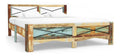 Massivholzbett 180x200 cm, Bettgestell aus recyceltem Altholz im Vintage-Stil, Stabiler Doppelbett Rahmen, rustikales Schlafzimmermobel fur Lattenrost, 186 x 212 x 74 cm