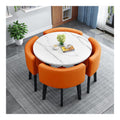 Modernes rundes Esstisch-Set mit 4 Stoffstuhlen, platzsparende Kuchenmobel fur Zuhause und Buro, stilvolles 90x90x75cm Design, perfekt fur kleine Raume