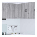 Wand-Eckschrank Lucca Graues Sonoma 57 x 57 x 80 cm mit Zwei Turen und Regalen fur Kuchenaufbewahrung, Stauraum, Vitrine, Schubladen aus langlebigem Holzwerkstoff