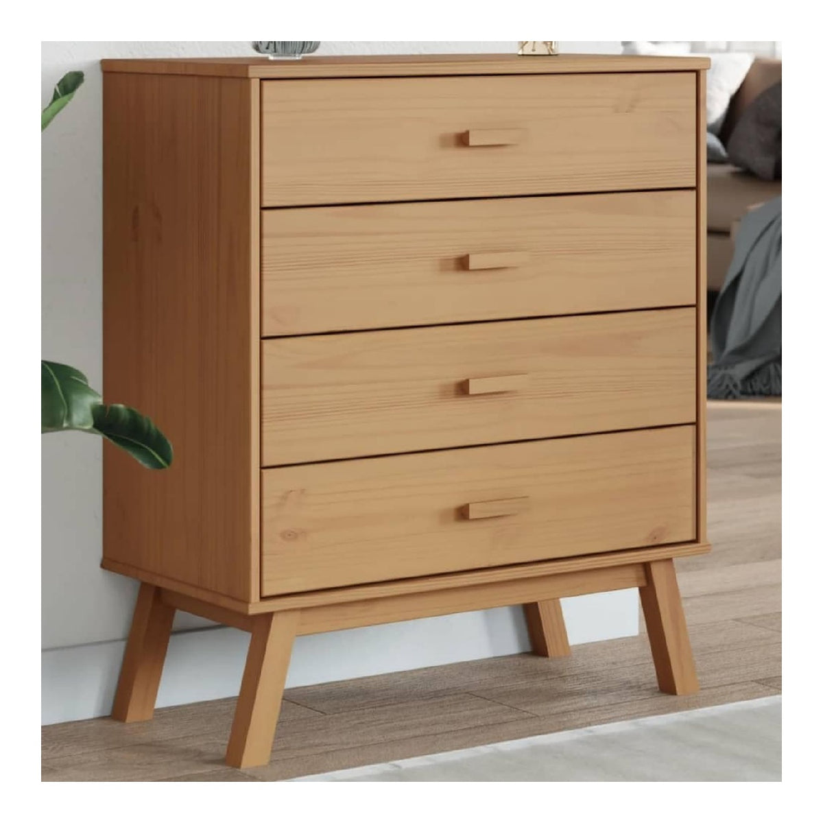 Schranke & Aufbewahrung, Kommode, Schubladenschrank, OLDEN, Braun, Massivholz, Kiefer