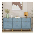 UEV Kommode mit 9 Schublanden, 150x34x74cm, Modernes Sideboard, TV Board, Aufbewahrungsschrank, Komodenschrank, Schubladenschrank fur Wohnzimmer Schlafzimmer Flur (Graublau)