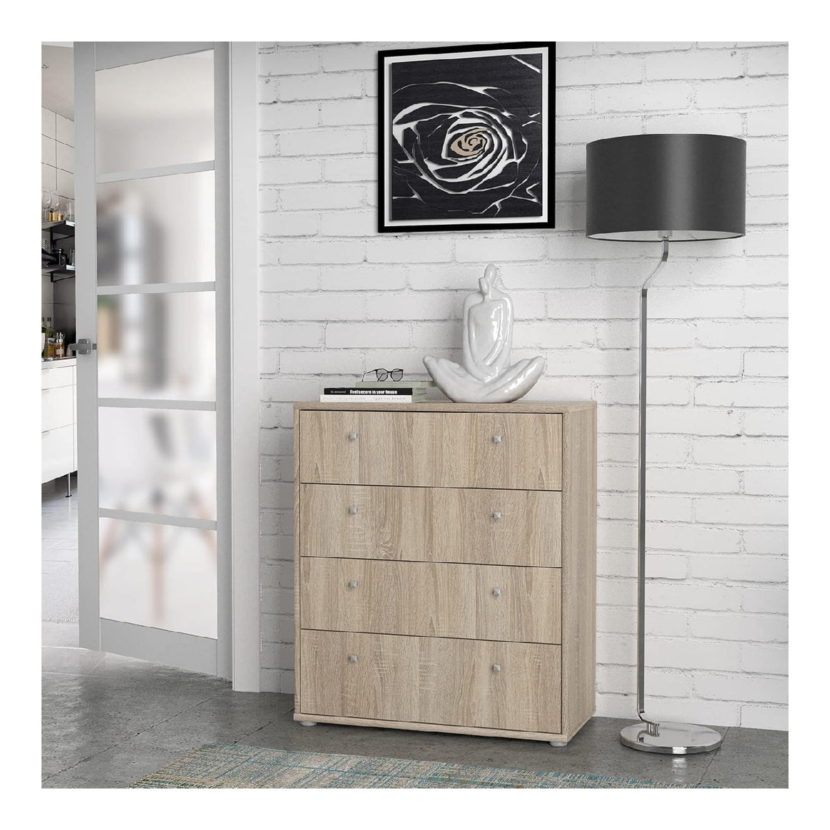 Kommode Standschrank Schrank Schubladenkommode Anrichte Holzschrank Tembi IX Sonoma-Eiche