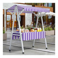 Zusammenklappbarer Marktstand, Imbisswagen Aus Metall, Verkaufsstand for Nachtmarkte/Einkaufszentren(Purple,L110cm/43.3in)