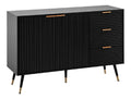 Wohnling Sideboard 120x40x80 cm Schwarz Eiche-Dekor mit Schubladen