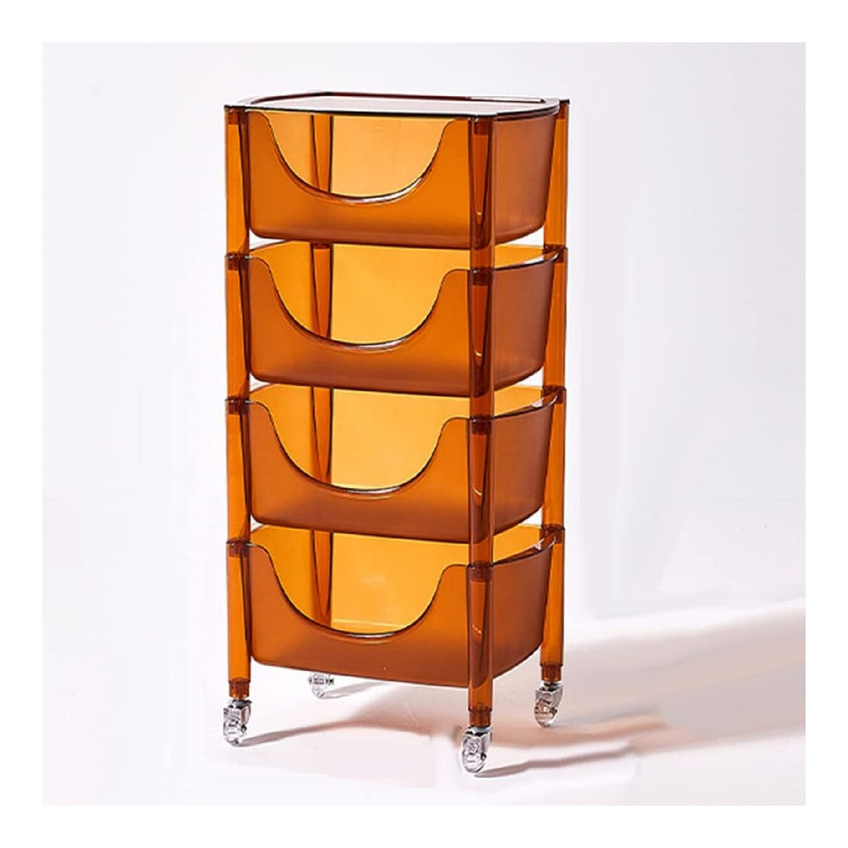 Regale, transparente Aufbewahrungsschranke, bewegliche Regale, transparente Aufbewahrungsschranke fur Zuhause, Kuchenregale, bewegliche Acrylregale,Orange