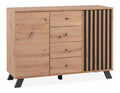 003403 Kommode Medan 01B Sideboard Artisan Eiche Nb. / Anthrazit Lamellen ca. 120 x 85 x 37,5 cm