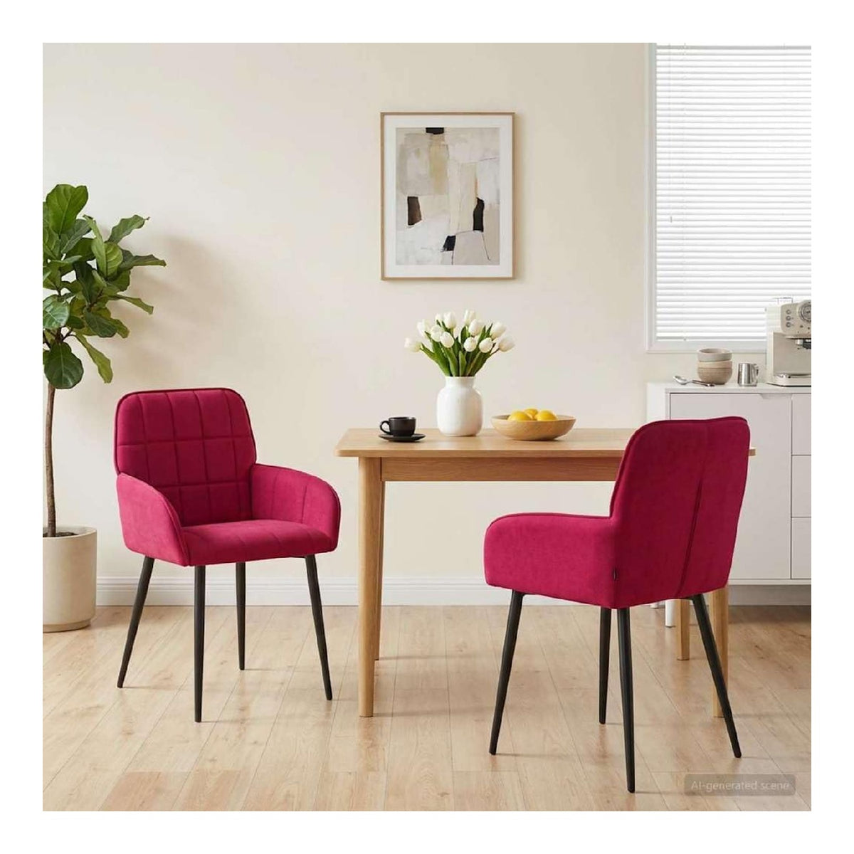 Esszimmerstuhle 2 Stuck Samt Weinrot mit Metallrahmen und ergonomischer Ruckenlehne fur Kuche Wohnzimmer Esstisch Lounge, gepolstert, drehbar, stapelbar, modernes Design, langlebig, bequem