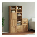 Beistellschranke ODDA 5-teilig aus massivem Kiefernholz 40x24x79 cm, Sideboards mit Stauraum, Kuchenmobel und Wohnzimmer Schrank, Buffet und Aufbewahrungslosung fur Kuche und Esszimmer