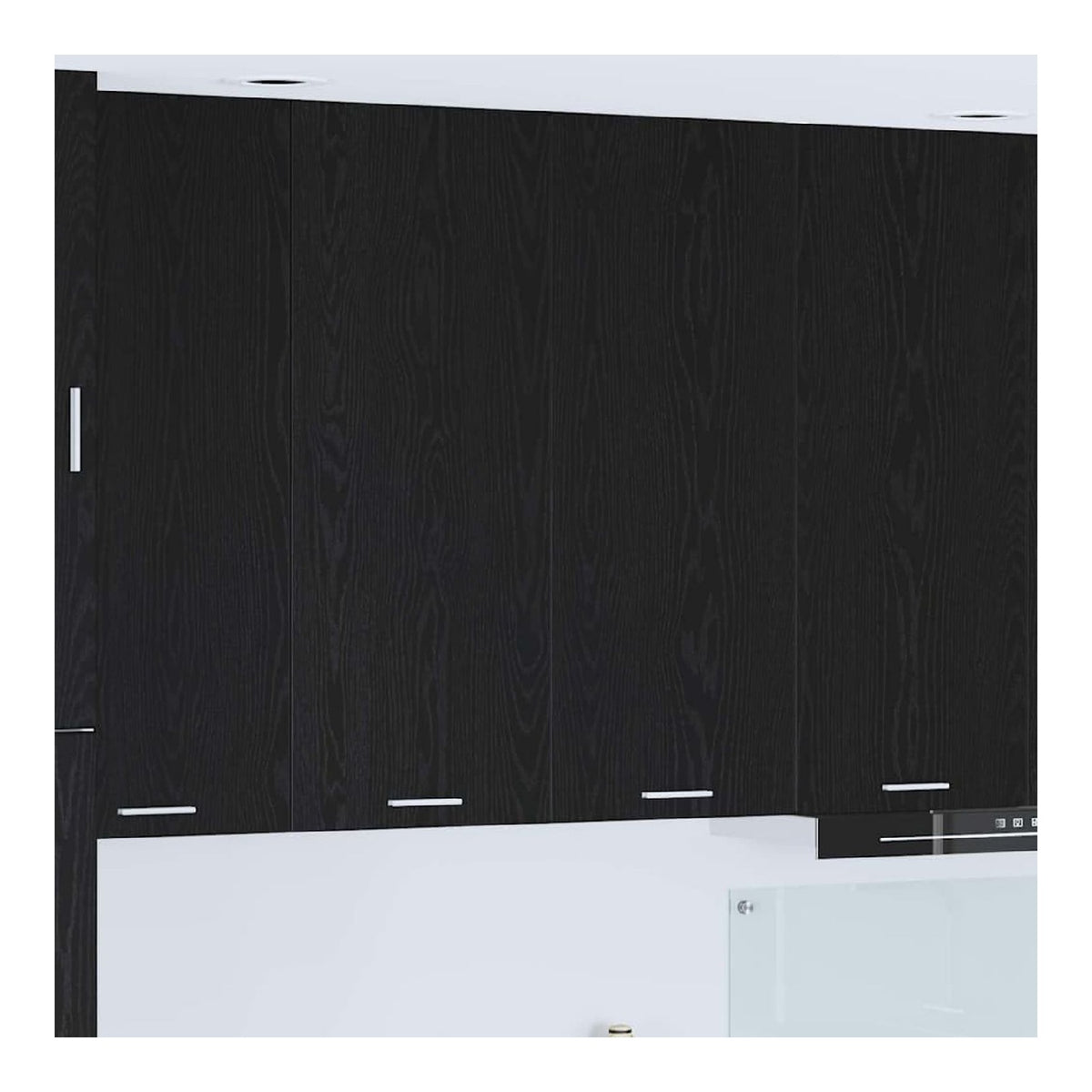 Hangeschrank mit Speicher Schwarz Eichen-Optik, 80x31x100 cm Holzwerkstoff, Langlebiger Kuchenschrank fur Organisation, Moderne Kuchenmobel mit Stauraum