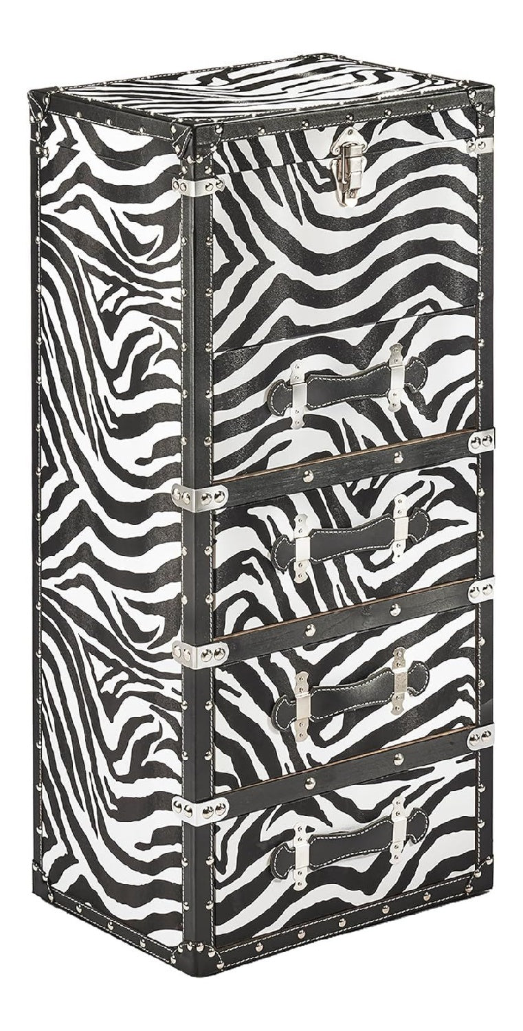 Kobolo Kommode ZEBERIN Schubladenschrank schwarz wei Zebra Look