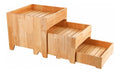 Rustikale Buffet-Etagere aus , Naturliche Maserung, Mehrstufiges Tablett, Hausparty Servieren, Fur Hausbesitzer , Dreiteiliges Set Eichenholz Schubladen-Obstschale , Gro