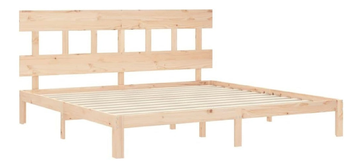 Massivholzbett mit Kopfteil Holzbett Bettgestell mit Lattenrost Bett Bettrahmen Schlafzimmerbett Schlafzimmermobel Futonbett Rahmenbettgestell Jugendbett 200 x 200 cm (B x L)