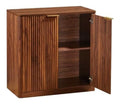 Modernes Sideboard mit Vertiefungspanelen, hohenverstellbare Ablagen & wasserfeste Platte, praktisches Buffet TV-Schrank fur Wohnzimmer Esszimmer Flur, Braun, Ma e 80x40x80 cm