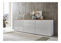 BMG Mobel Kommode Mailand Set 5 Artisan (in Wei -Oberboden Artisan Eiche/Hochglanz Wei ), Schubladenkommode Anrichte Sideboard