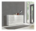 BMG Mobel Schubkastenkommode Marbella-Kommoden-Set 1 (Schubkastenkommode Sideboard Kommode, 2 Schubkastenkommoden), Fronten und Oberboden in wei Hochglanz, Made in Germany