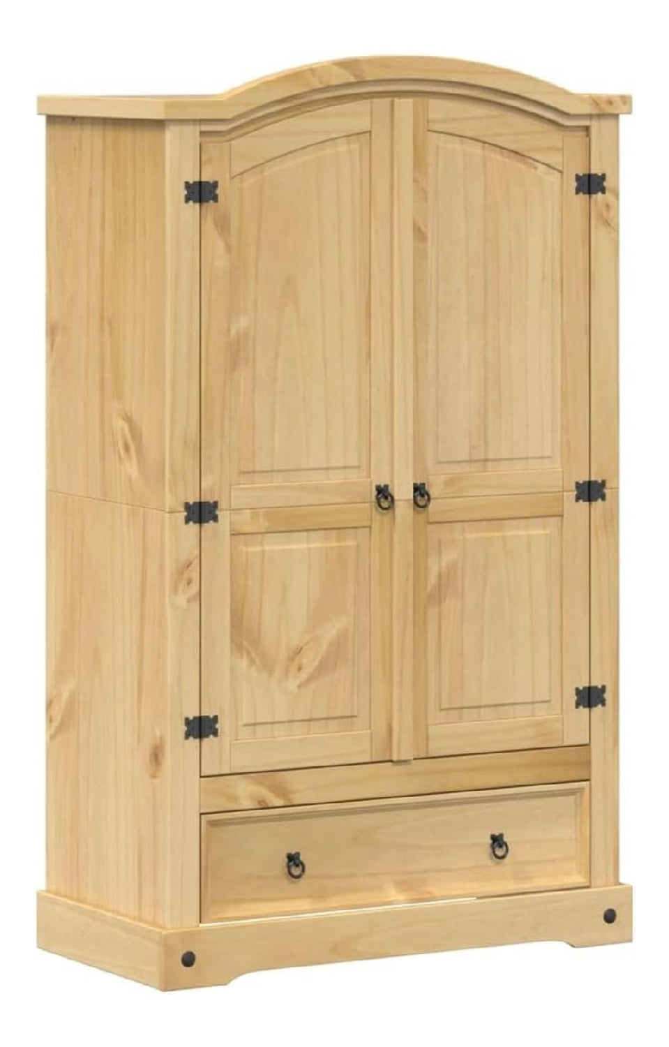 Kiefer Massivholz Schrank 101x52x170 cm mit Stab und Schublade