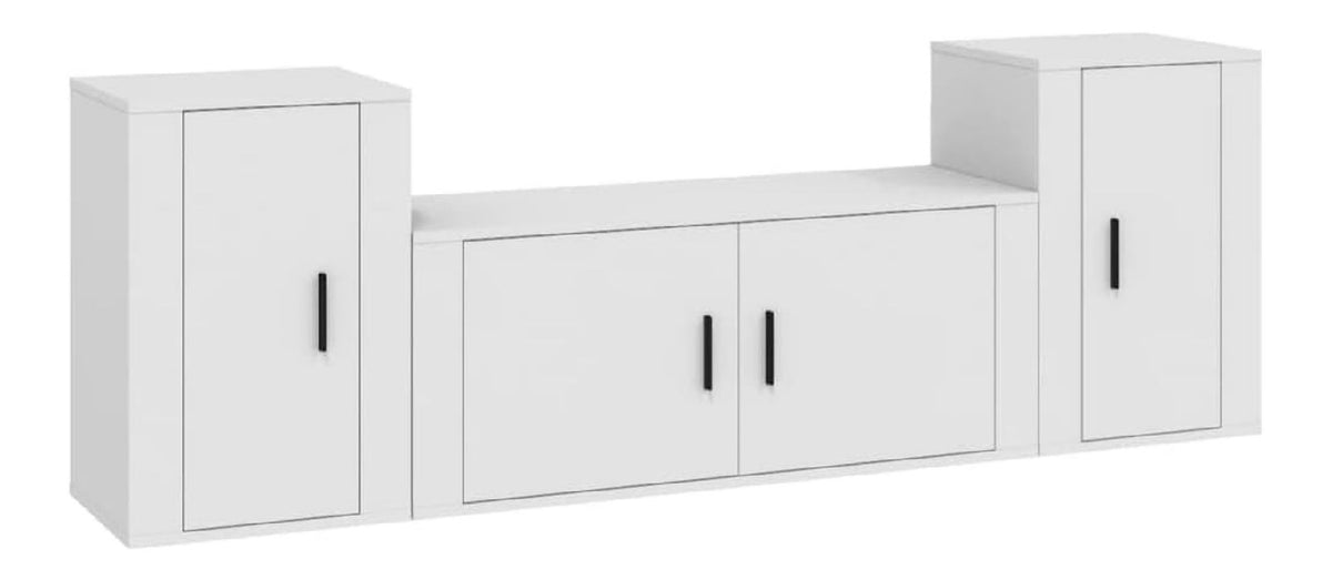 Mobel-Set Schrank Buffet TV Wohnzimmer Schlafzimmer Wohnzimmer 3-teilig Holz Technik Wei 02_0024466