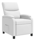 Liegesessel Wei Kunstleder, Wohnzimmer, Buro, moderner Relaxsessel fur Entspannung, ergonomisch, Elegantes Kunstlederstuhl-Furniture