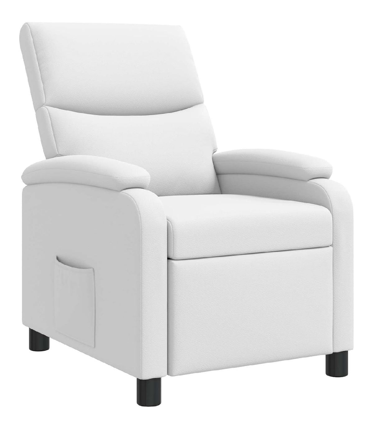 Liegesessel Wei Kunstleder, Wohnzimmer, Buro, moderner Relaxsessel fur Entspannung, ergonomisch, Elegantes Kunstlederstuhl-Furniture