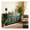 Chinesisches Sideboard blau Kommode Schrank Buffet Anrichte asiatisch orientalisch Vintage Shabby Chic