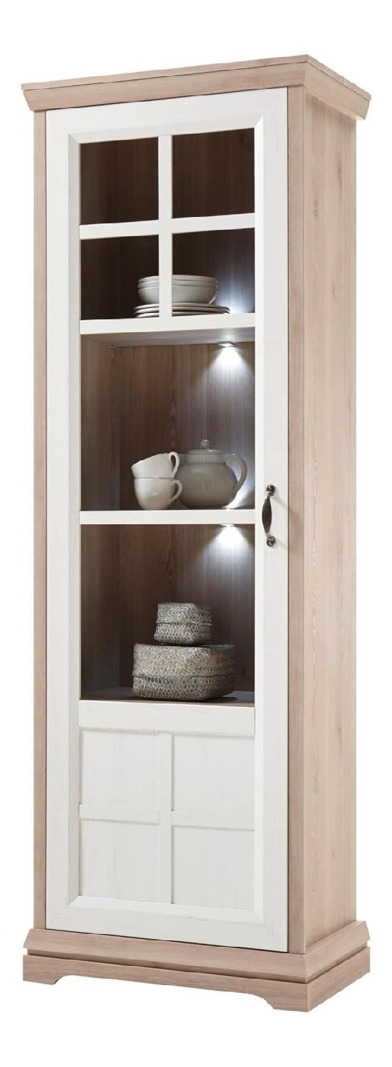 moebel-dich-auf Stauraumvitrine Bellevue (im romantischen Landhaus-Look, Hohe 208 cm)