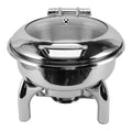 Pwshymi 4,5 L Rundes Chafing Dish-Buffet-Set aus Edelstahl fur Partys, Bankette und Catering-Aktivitaten mit Sichtbarem Glasdeckel