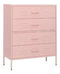 Fengshui Stahl Kommode Rosa 80x35x101,5 cm