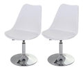2er-Set Drehstuhl Malmo T501 Kunstleder - wei , Chromfu